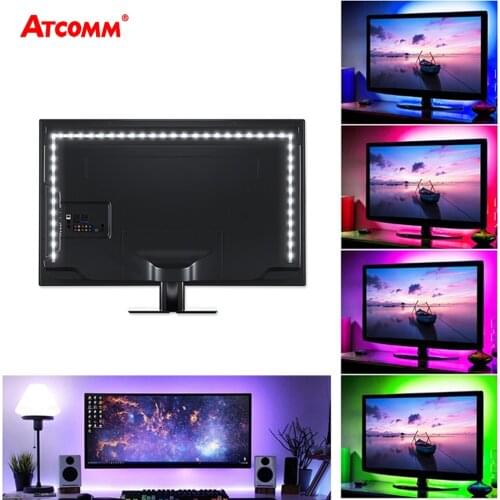 5050 USB RGB LED Strip Light With Music Sensor Controller 5V 1-5m LED Diode Ribbon Tape HDTV Back Ground Lights Screen Backlight