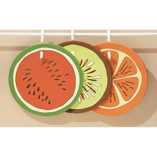 Trivet Mat Heat Insulating PVC Non-slip Fruits Orange Pot Holder Mat Pot Pad Large Cup Pad Table Placemat Cup Coaster