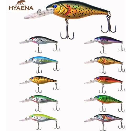 Hyaena 10 pcs 10.2g Saltwater Hard Fishing Lures 3D Eyes Fishing Wobblers Baits High Strength Hooks Bass Artificial Lure