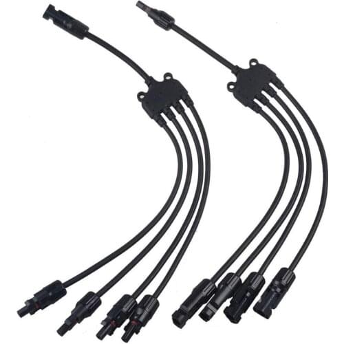 1Pair x PV 4Y Branch parallel connection 30A 1000V Electrical 4Y Connector Photovoltaic 4pcs solar Panel Cable Wire Connect