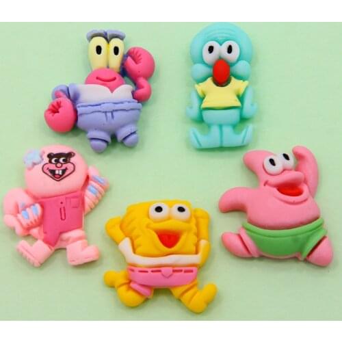 10pcs Colorful Resin Fish Crab Seahorse Squid Styles Ocean Animal Flatback Cabochon Scrapbook Craft DIY Accessory Decor Figurine