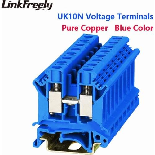 UK10N 2pcs Blue Wire Screw Terminal Connector UK1.5 UK2.5 UK3N UK5N UK6N UK16N UK25N -240N Faston Splice Crimp Terminal