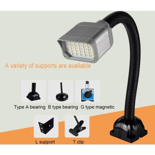 4W/7W/10W 500MM Long Flexiable Gooseneck LED Machine Tool Working Lamp Magnetic Lamp 24V Metal Header Punch/Milling Machine Lamp
