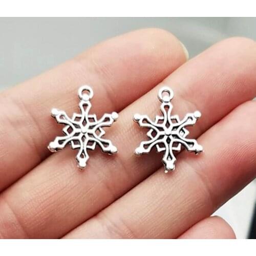 40pcs/lot--20x15mm, Antique silver plated snowflake charms,DIY supplies,Jewelry accessories