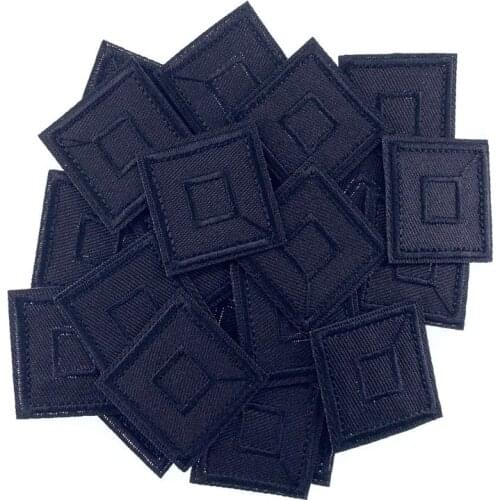 5Pcs Black Patches for Clothes Iron on Square Appliques Stripes Sticker DIY Badges Decoration 3.0cm