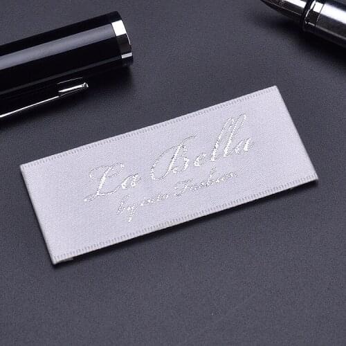 Garment accessories separate cuted woven lables ,clothing labels,folded custom woven label ,garment woven labels
