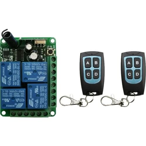 Wireless Remote Control RF Switch 433mhz DC 12V 24V 4 Channel Wireless Remote Control Switch Relay Receiver Module Transmitter