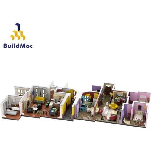 BuildMoc Friends For Girl TV Show 2 and 1 Room Building Blocks MOC Friends House Modular Model Bricks Toys For Children Gifts