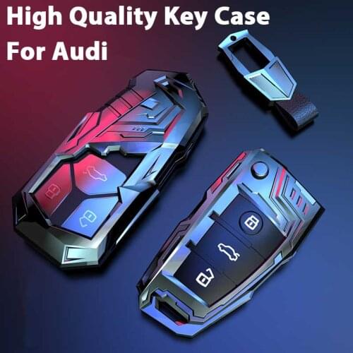 Mutips Auto Car Styling Key Case Cover Zinc Alloy Keychain Accessories For Audi A1 A3 A4 A5 Q7 S3 A6 C5 C6 2017 2018 2019 2020