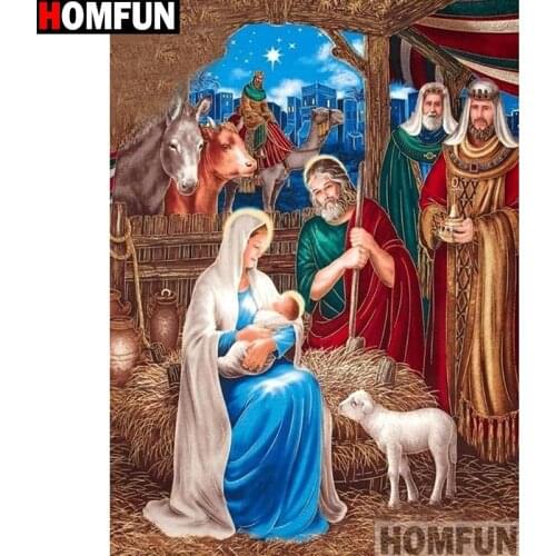 HOMFUN Full Square/Round Drill 5D DIY Diamond Painting "Religious Jesus" 3D Embroidery Cross Stitch 5D Home Decor A13368