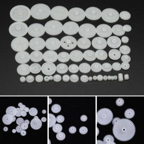 58 Pcs DIY Plastic Drive Toy Gears Set For RC Car Double Reduction Gears And Parts Single Shaft Motor