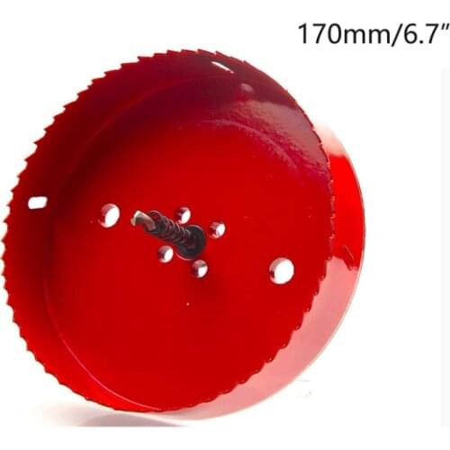 170mm/6.7" Diameter Hole Saw Bi-Metal Drilling Cutter Wood Iron Hole Saw Cutter Corn Hole Drilling Cutter Tool