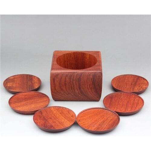 Mahogany teacup mat, Burma rosewood press pad, handicrafts, kung fu tea set, Tea Road solid wood mat