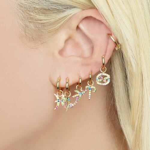 Lost Lady Constellation Dangle Earrings for Women Cute Rhinestone Zircon Earring Fashion Jewelry Wholesale Dropshipping Biijoux