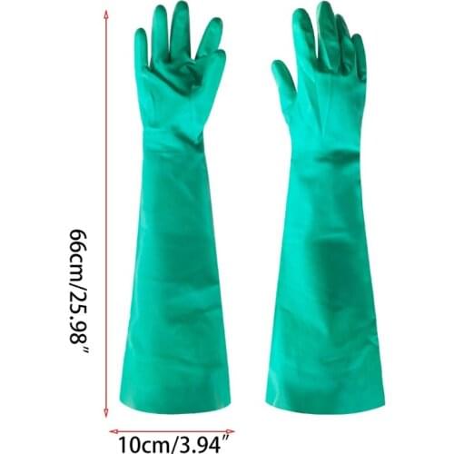 Multipurpose Long Aquarium Water Change Gloves Shoulder Length Natural Rubber GXMA