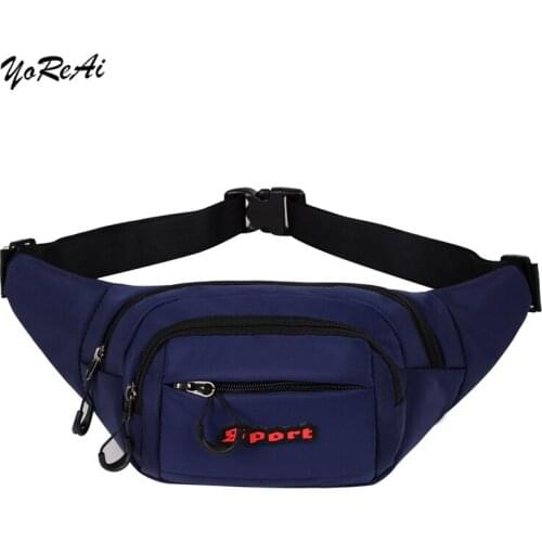 YoReAi Letter Men Waist Bag Casual Functional Money Phone Pouch Belt Bag Women Bag for Belt Canvas Hip Bag Fanny Pack Banana Bag