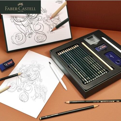 1Set Germany FABER-CASTELL Dunhuang Limited 9000 Pencil Sketch Set Student Drawing Tools Pencil Set Student Supplies