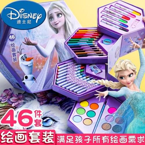 Disney Watercolor Pen 46 Piece Set Writing Painting Stationery Gift Color Pen Washable Painting Meets All Childrens Needs