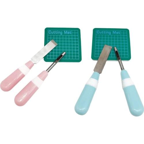 3x Sewing Buttonhole Cutter Set with Anti-slip Grip Leathercraft Sew Eyehole Cutting Tool Leather Angle Sharp Blade Puncher
