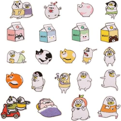 50pcs/lot Embroidery Patches White Cartoon Strange Things Backpack Clothing Decoration Accessory Diy Iron Heat Transfer Applique