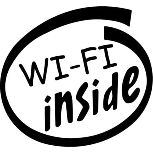 15.5X14.3CM WIFI INSIDE Originality Black/Silver Vinyl Decal Car Sticker