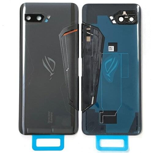 Original 6.59" For Asus Rog2 ZS660KL 3D Glass Back Battery Cover Case Camera Frame+Glass Lens+3M Stickers For ASUS_I001D