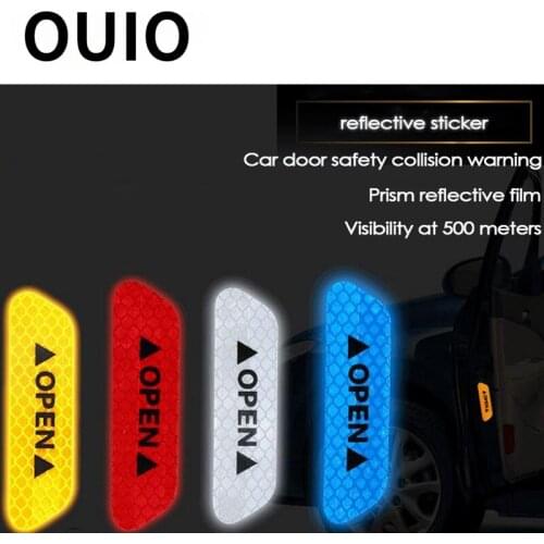 OUIO 1Set Auto Safety Warning Mark Tape Car Door Reflective Stickers For Ford Focus 2 3 Fiesta Mondeo MK4 Ranger Toyota Corolla