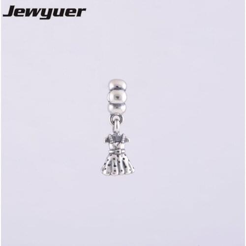 Dress Dangle Charms 925 Sterling Silver jewelry pendant charm Fit beads Bracelets Bangles pendant DIY Making assessories DA026