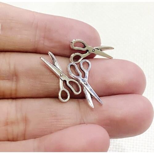 30pcs 18x9mm Mini Scissor Pendants Charms For Jewelry Making Necklace Bracelet Keychain Earring Diy Accessories Handmade Crafts