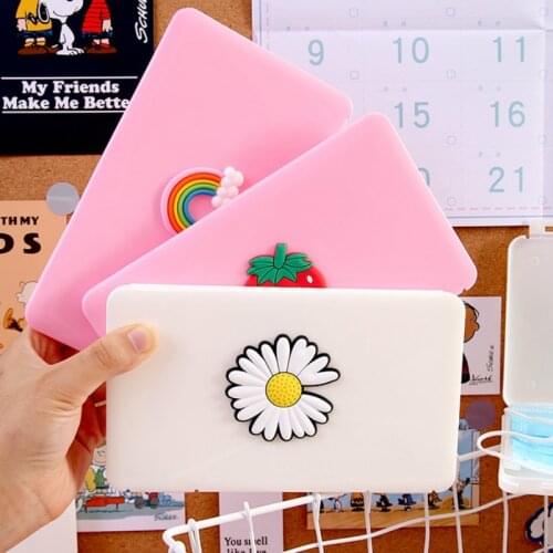 PP Mask Storage Box mask holder Portable Dust-Proof Moisture-Proof Childrens Student Mask Box Available in multiple colors