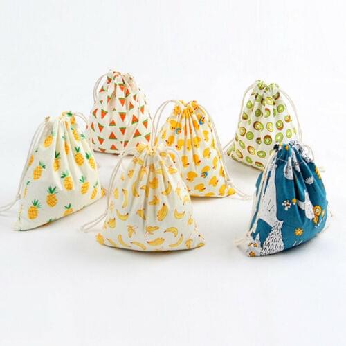 Portable Women Backpacks Print Shopping Bags Drawstring Backpack Travel Bag Gift Candy Bags Storage Bags