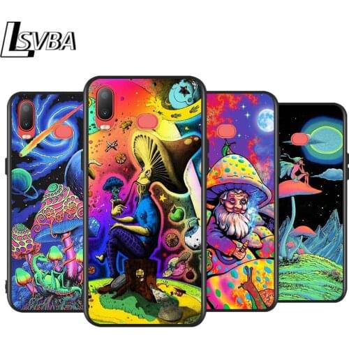 Psychedelic Mushroom for Samsung Galaxy A9 A8 Star A750 A7 A6 A5 A3 Plus 2018 2017 2016 Black Phone Case Soft Cover