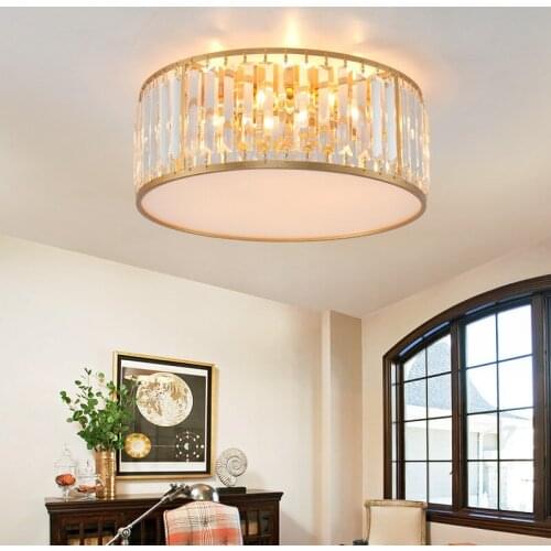 Light Luxury Living Room Crystal Ceiling Lamp Warm Porch Bedroom Restaurant Acrylic LED Lamps