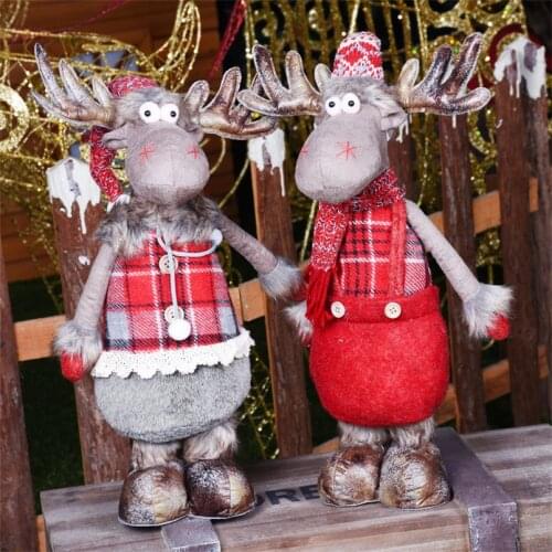 Christmas Gift New Year Decoration Xmas Figurines Christmas Elk Dolls Reindeer Standing Toys Kerst Decoratie Xmas Decoration