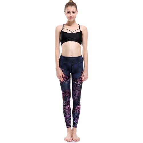 Blue Women Yoga Pants Womens Running Elastic Pants S To 3xl Plus Size Digital Print Girls Jogging Sports Leggings 3 Patterns