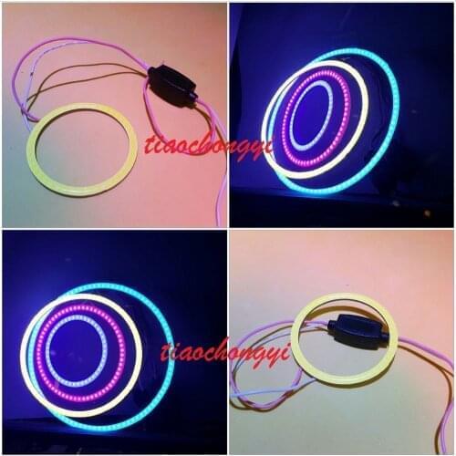 Pair 80mm 93LED Headlight CCFL Angel Eyes COB Bulb Halo Ring Lamp Light 12/24V