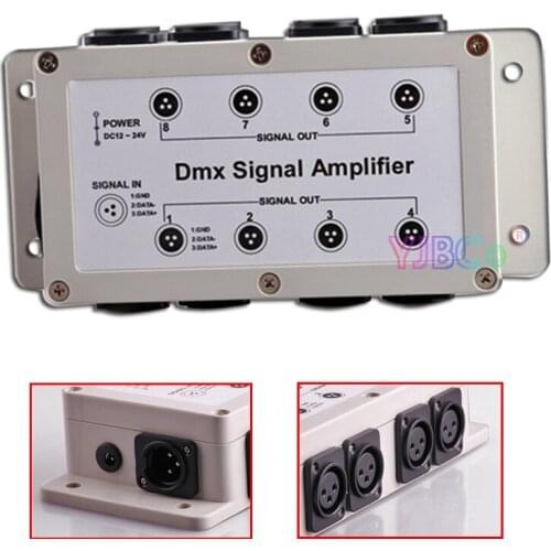 8 road LED Intelligent Lighting Controller DMX512 Stage Lamp Signal Relay Amplifier Photoelectric Isolation Dmx Amplifier