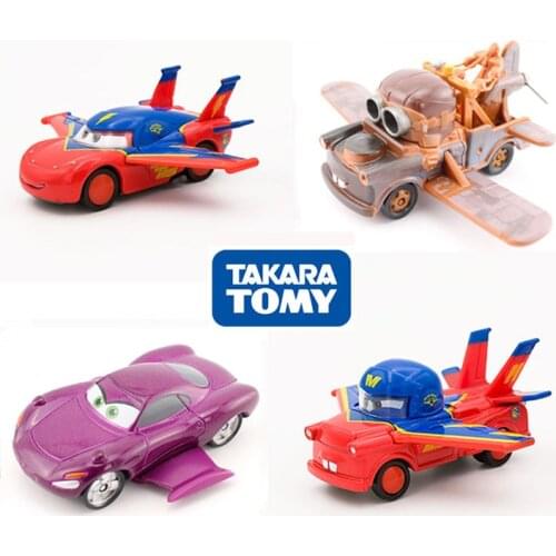 Takara Tomy Pixar Cars McQueen Mater Holly Alloy Car Model Toys Metal Diecast Toy Mini Plane Car Collection Toy Kids Toy Gift