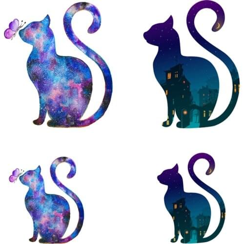 Cartoon Cat Iron On Transfer Cute Little Animals Vinyl Heat Transfer Thermal Stickers On Clothes DIY Kids Clothing Girl Applique