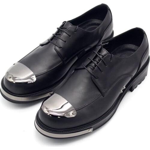 Top Quality Leather Shoes Men Height Increasing Platform Derby Handmade Casual Mens Formal Shoes Business Office Shoes Plus Size