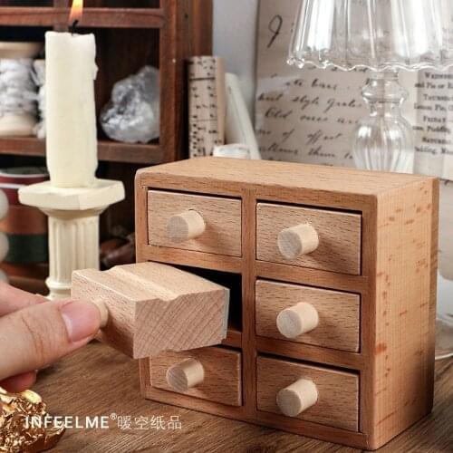 Vintage Drawer Combination Seal Creative Hand Account DIY Decorative Printing Stamp Wooden Rubber Stationery Craft Standard