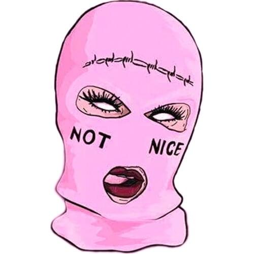 NOT NICE Embroidery Three-hole Balaclava Knit Hat Army Tactical CS Winter Ski Riding Mask Beanie Prom Party Mask Warm Mask