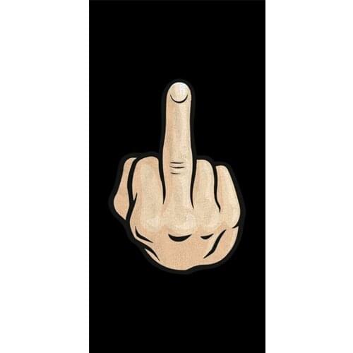 Funny Black Middle Finger Beach Pool Towels Novelty Ruder Travel Camp Swimming Towel for Bath Body Gag Gifts Microfiber 70X