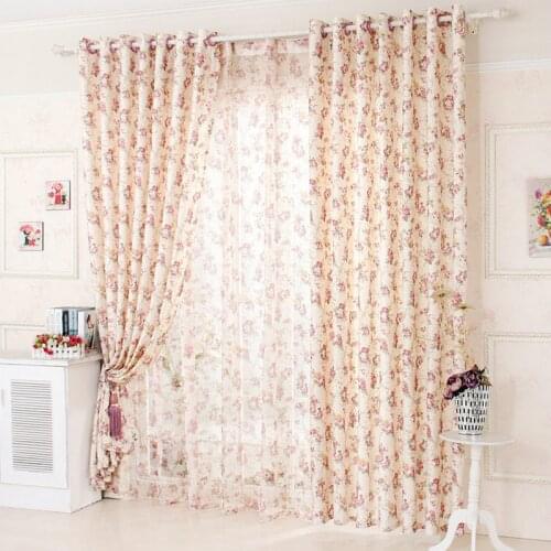 Floral Curtains For Living Room Window Bedroom Voile Curtain Kids Girls Sheer Fabrics Drapes Cortinas Balcony Burnout Curtain
