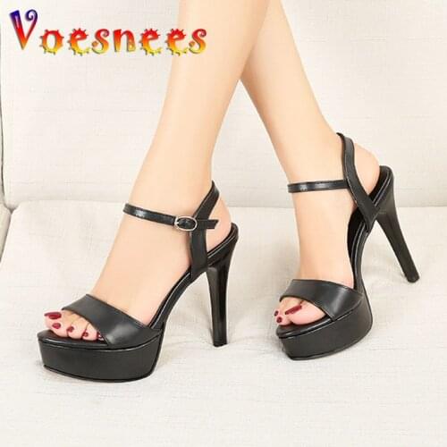 Womens shoes sandals 2020 new fashion buckle 4cm waterproof Thick bottom platform wedding banquet shoes super high heel dance