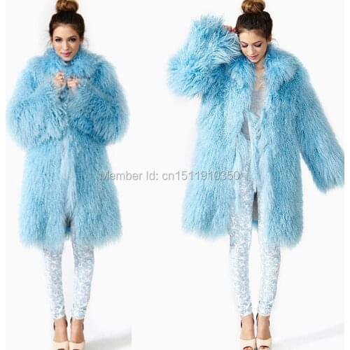SJ001-01 New Arrival Hot Sale Women Winter Fur Coat/Mongolian Lamb Real Fur Women Coats Russia 2019