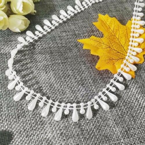 1M Christmas Decoration White Beads Sequin 0.2cm-0.8cm Craft Supplies Beaded Fabric Lace Sewing Bride Wedding Dress Headwear RG4