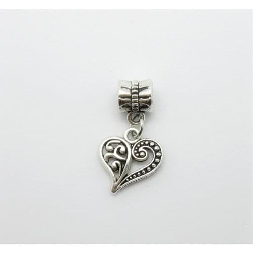 25pcs Heart Charms Pendant fit Europe beads Bracelets Necklace DIY