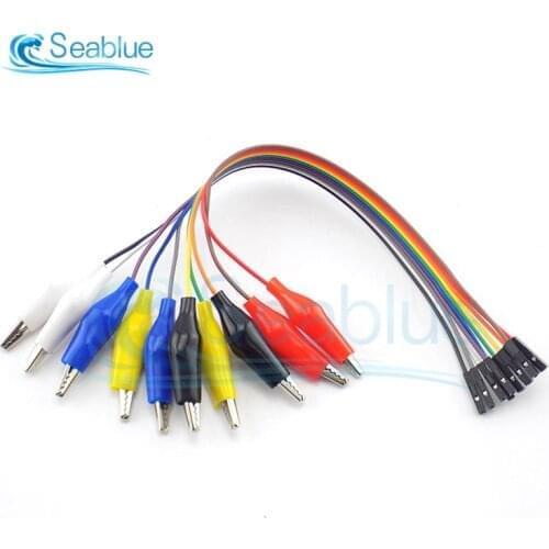 20/30cm 10Pin Dupont Line Alligator Clips Jumper Wire Male Female Crocodile Clip Test Lead Jumper Wire Line Cable DIY Connection