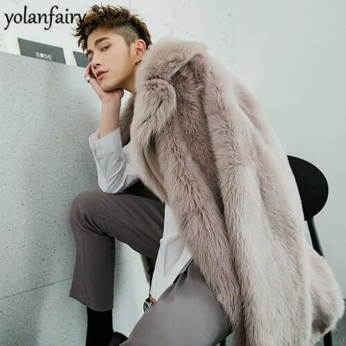 2020 Winter Real Fur Coat Men Long Shearling Jacket Man Natural Wool Fur Jackets Warm Luxury Coat Men Clothes 19132 KJ3326